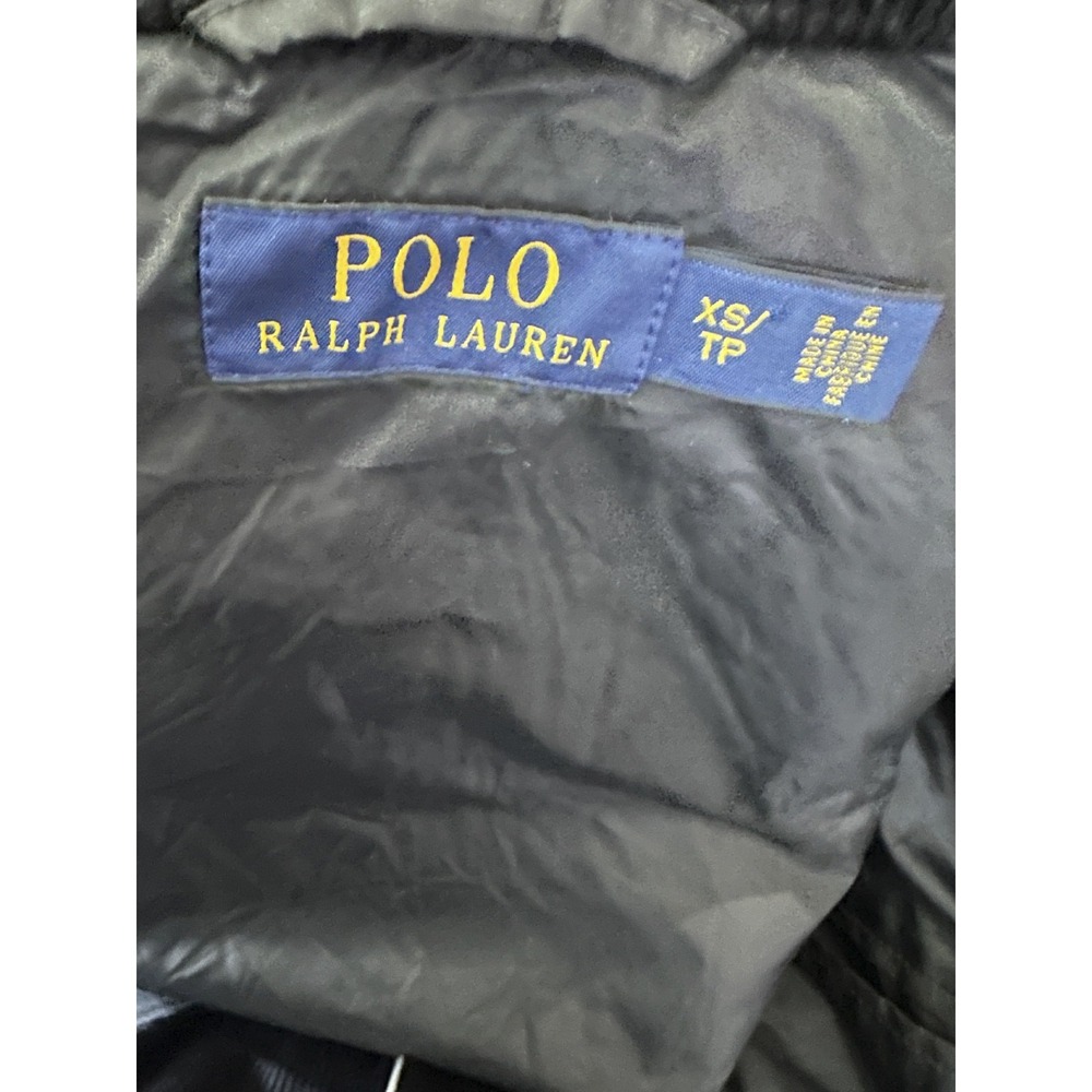 Polo Ralph Lauren Diamond Quilted Vest XS Black Full Zip Corduroy Collar Belt - Picture 8 of 16